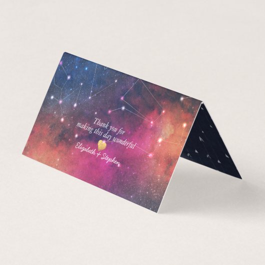 の場所エスコート結婚カードテーブル番号銀河系スター (裏面)