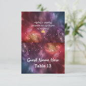 の場所エスコート結婚カードテーブル番号銀河系スター 招待状 (スタンド正面)