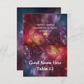 の場所エスコート結婚カードテーブル番号銀河系スター 招待状 (正面/裏面)