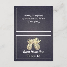 の場所エスコート結婚テーブル番号金ゴールドパイナップル サンキューカード