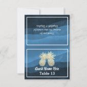 の場所エスコート結婚テーブル番号金ゴールドパイナップル サンキューカード (正面)