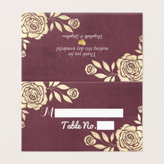 の場所結婚テーブル番号金ゴールドバラブルゴーニュ赤 (外部フラット)
