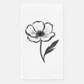の墨絵アネモネの花 モダンな一筆描きのフラワーアート  (正面)