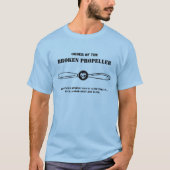 の壊されたプロペラ-青いTシャツの順序 Tシャツ (正面)