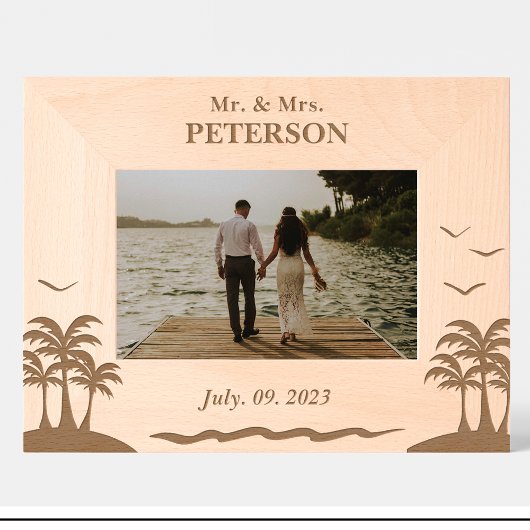 の夏結婚のシーンカスタム写真枠 レーザー彫刻フレーム