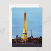 の夕暮れのスカイラインで'Place de la Concorde'と ポストカード (正面/裏面)