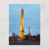 の夕暮れのスカイラインで'Place de la Concorde'と ポストカード (正面)