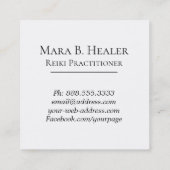 *~*の夢のハートのはすグリッターはヨガの霊気を放射します スクエア名刺 (裏面)