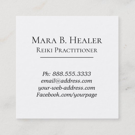 *~*の夢のハートのはすグリッターはヨガの霊気を放射します スクエア名刺 (裏面)