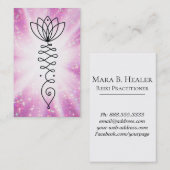 *~*の夢のハートのはすグリッターは霊気のヨガを放射します 名刺 (正面/裏面)