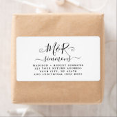 の大き結婚なモノグラムのスクリプト差出人住所 ラベル (インサイチュ)