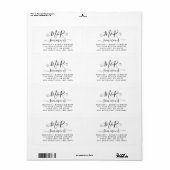 の大き結婚なモノグラムのスクリプト差出人住所 ラベル (フルシート)