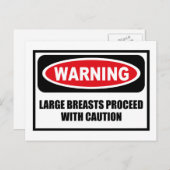 の大き警告な乳房は慎重なポストカーで進む ポストカード (正面/裏面)