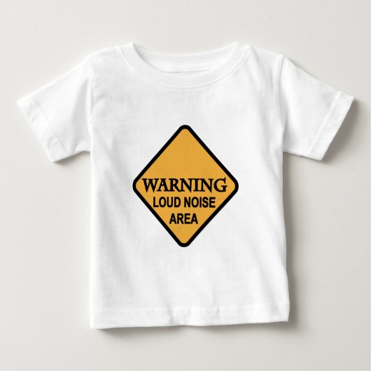 の大警告きな騒音エリアTシャツとギフト ベビーTシャツ (正面)