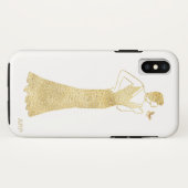 *~*の女性の蝶アールデコの新しいの金ゴールドのグリッター Case-Mate iPhoneケース (裏面(横))