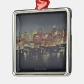 "の女王都市の夜スカイライン メタルオーナメント (左)