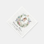 の女祈の子ホワイトダブズフローラファーストコミュニオン スタンダードカクテルナプキン (角)