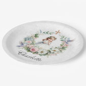 の女祈の子ホワイトダブズフローラファーストコミュニオン ペーパープレート (アングル)