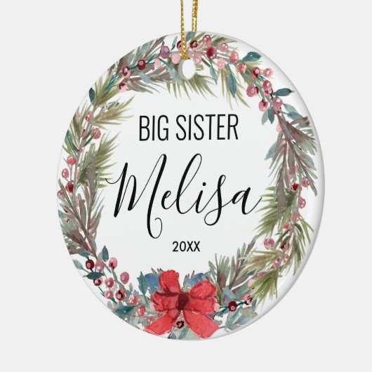 の姉妹クリスマスギフトオーナメント セラミックオーナメント (左)