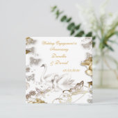 の婚約結婚またはアニバーサリーホワイトセピア 招待状 (スタンド正面)