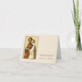 の婚約結婚新郎新婦宗教的カトリック サンキューカード (正面)