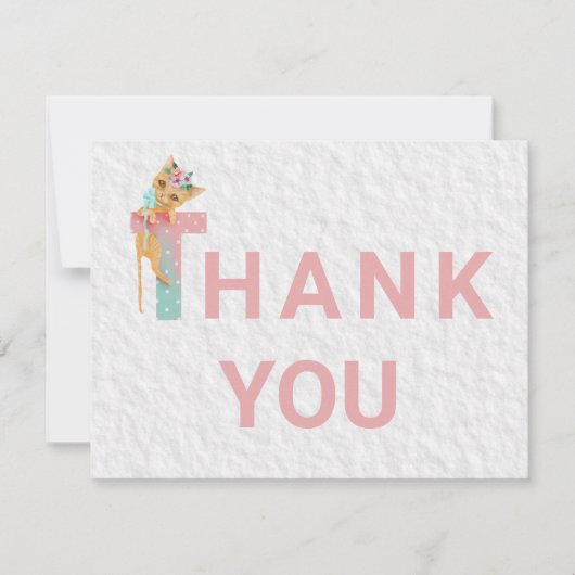 *~*の子ネコの手紙のパステル調のベビーシャワーは感謝していしています サンキューカード (正面)