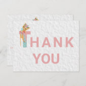 *~*の子ネコの手紙のパステル調のベビーシャワーは感謝していしています サンキューカード (正面/裏面)