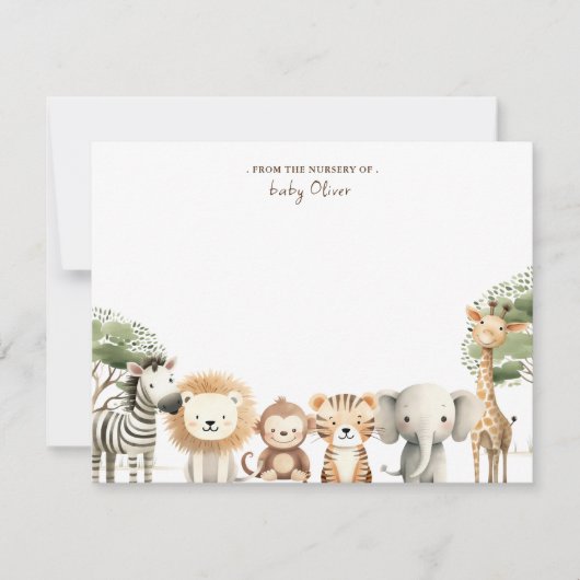 ～の子供部屋から生まれるかわいい動物サファリ サンキューカード (正面)