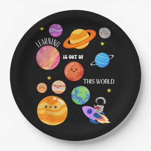 の学は、この世界の宇宙科学の外にある ペーパープレート (正面)