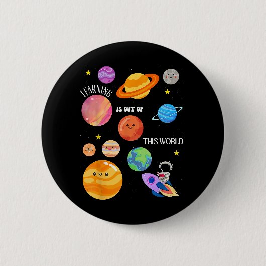 の学は、この世界の宇宙科学の外にある 缶バッジ (正面)