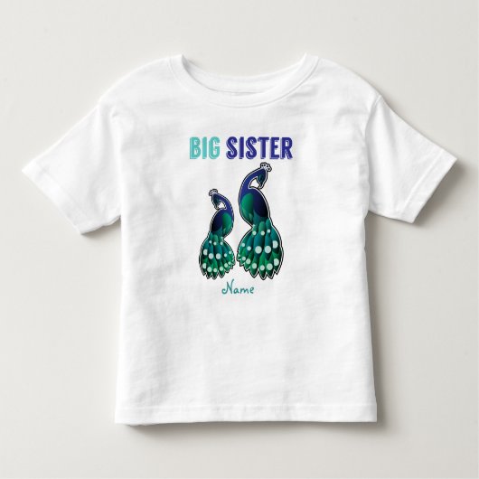 の学キャンディ姉ピーコックパーソナライズされた トドラーTシャツ (正面)