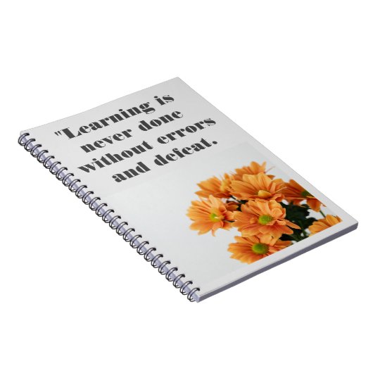 の学引用文カスタム文字フラワー写真イメージ ノートブック (右側)