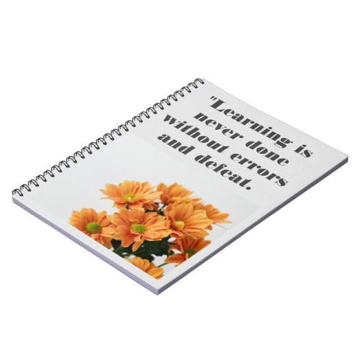 の学引用文カスタム文字フラワー写真イメージ ノートブック (左側)