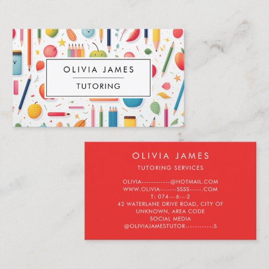 の学教育指導と教えの 名刺 (正面/裏面)