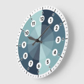 の学時計 – 時間を告げる – Blue Hues ラージ壁時計 (傾斜)