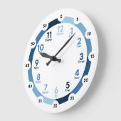 の学時計 – 青の方が良い ラージ壁時計 (傾斜)