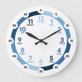 の学時計 – 青の方が良い ラージ壁時計