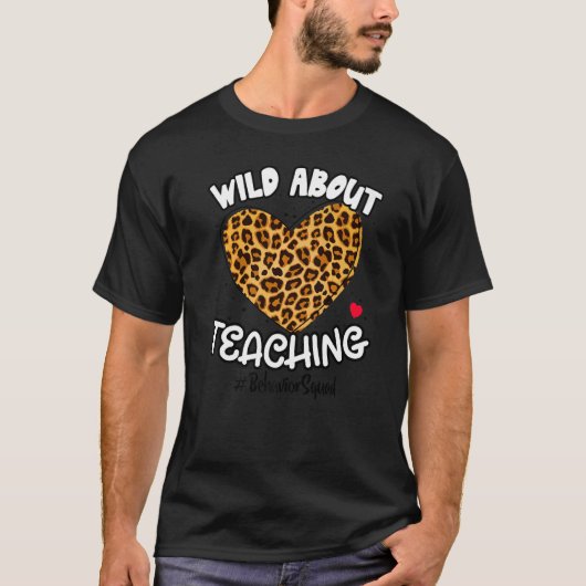 の学校行動教えについて野生Leopard Tシャツ (正面)