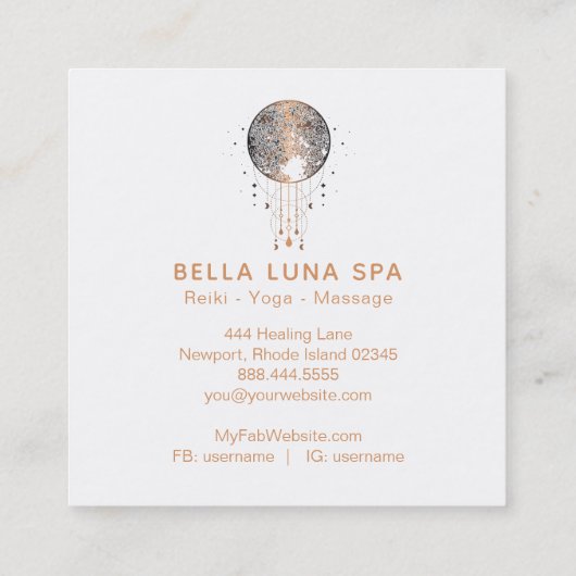 *~*の宇宙の月のシャーマンの月の宇宙 スクエア名刺 (裏面)