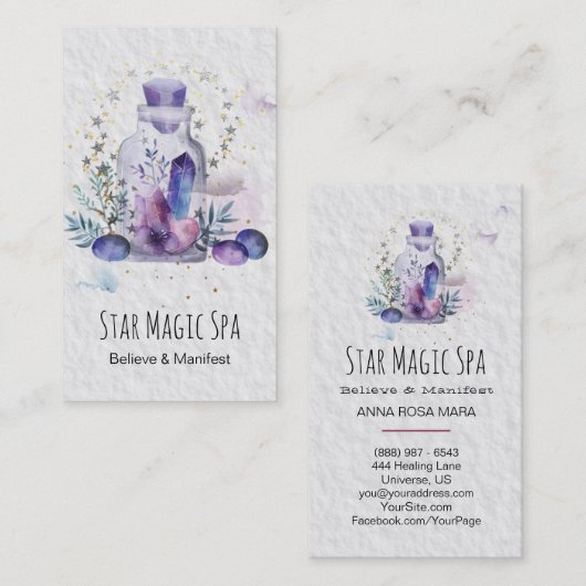 *~*の宇宙は空の水晶のメーソンジャーの宇宙を主演します 名刺 (正面/裏面)