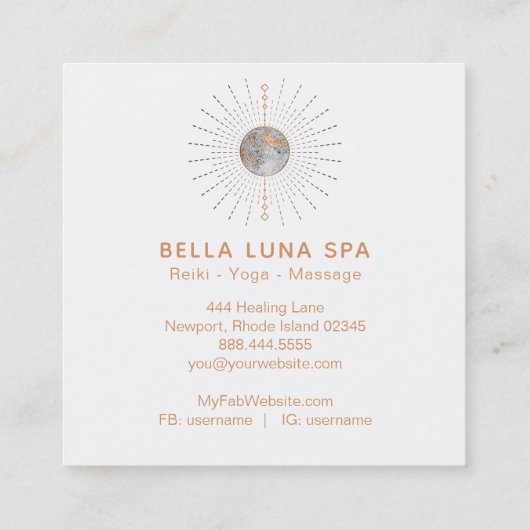 *~*の宇宙エネルギーは月月のシャーマンを放射します スクエア名刺 (裏面)