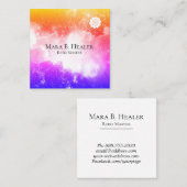 *~*の宇宙ピンクのモモのラベンダーの銀河系の星雲 スクエア名刺 (正面/裏面)