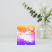 *~*の宇宙ピンクのモモのラベンダーの銀河系の星雲 スクエア名刺 (スタンド正面)