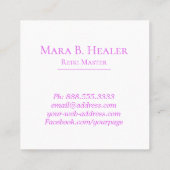 *~*の宇宙ピンクのラベンダーのモモの銀河系の星雲 スクエア名刺 (裏面)