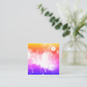 *~*の宇宙ピンクのラベンダーのモモの銀河系の星雲 スクエア名刺 (スタンド正面)