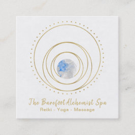 *~*の宇宙幾何学的なBohoの金ゴールドの神聖な幾何学 スクエア名刺