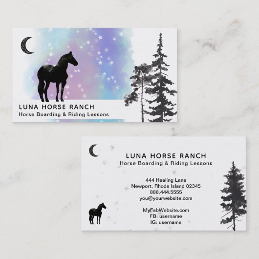 *~*の宇宙星の月の馬牧場虹のシャーマン 名刺 (正面/裏面)