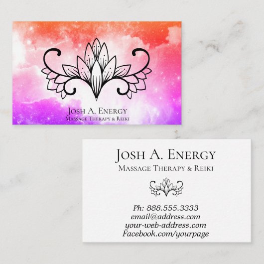 *~*の宇宙星雲のはすGalaxのピンクの紫色 名刺 (正面/裏面)