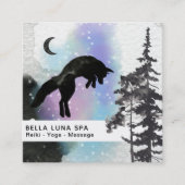 *~*の宇宙月の跳躍のキツネの虹のシャーマン スクエア名刺 (正面)