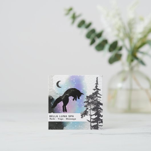 *~*の宇宙月の跳躍のキツネの虹のシャーマン スクエア名刺 (スタンド正面)